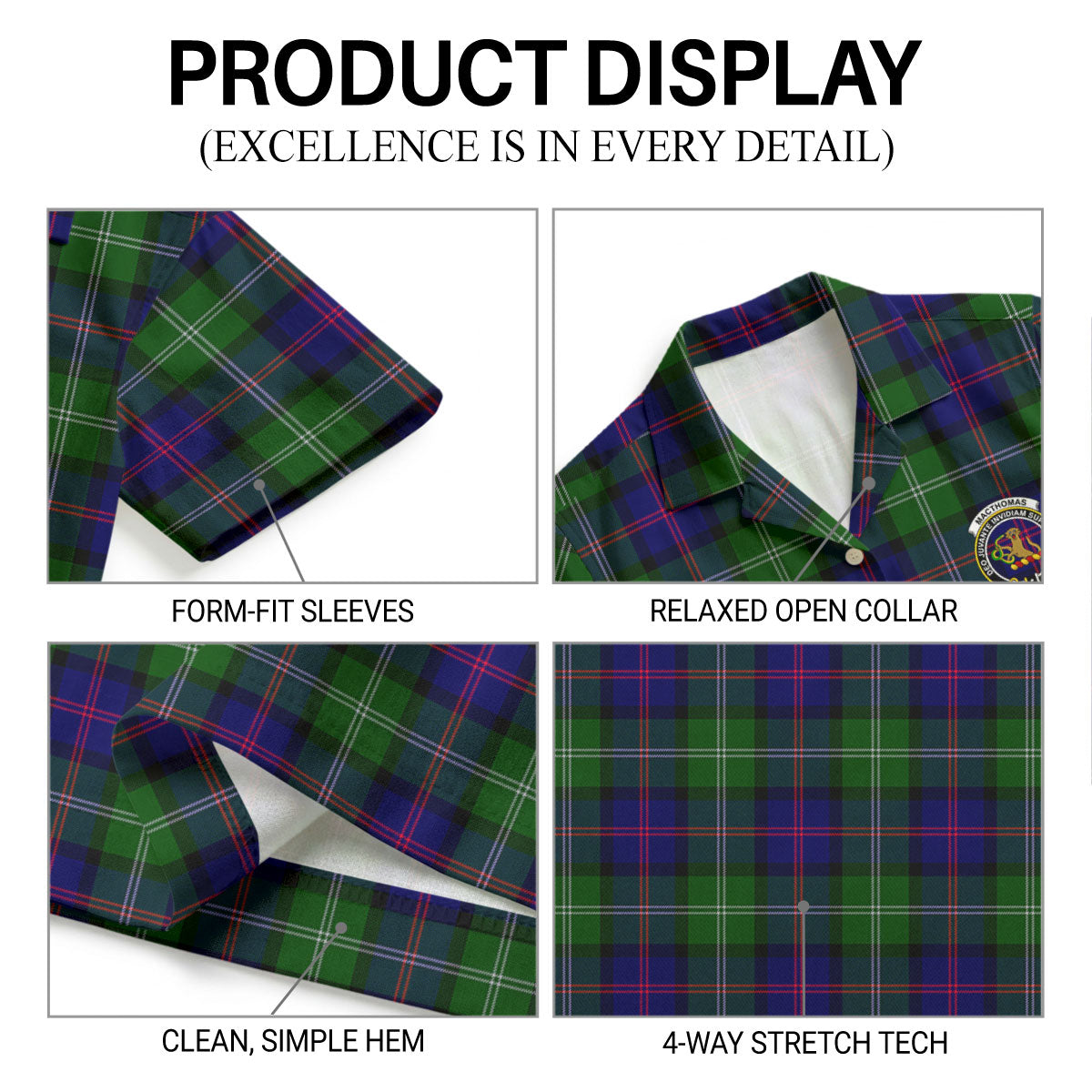 MacThomas Modern Tartan Crest Hawaiian Shirt
