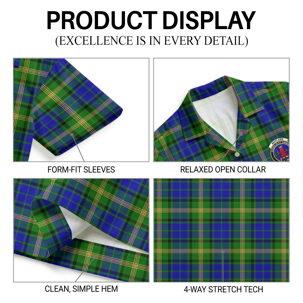 Maitland Tartan Crest Hawaiian Shirt