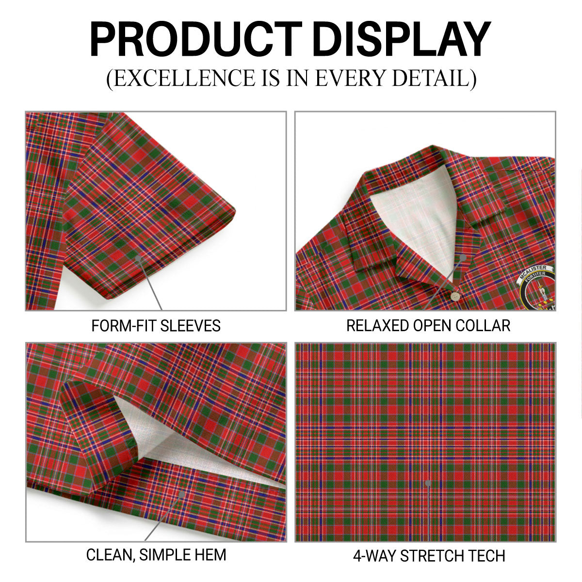 McAlister Modern Tartan Crest Hawaiian Shirt