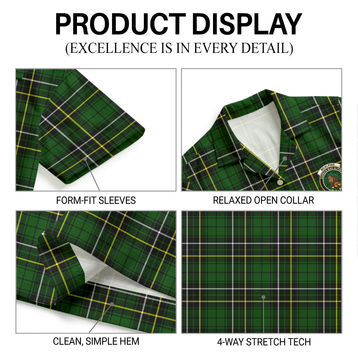 McAlpine Modern Tartan Crest Hawaiian Shirt