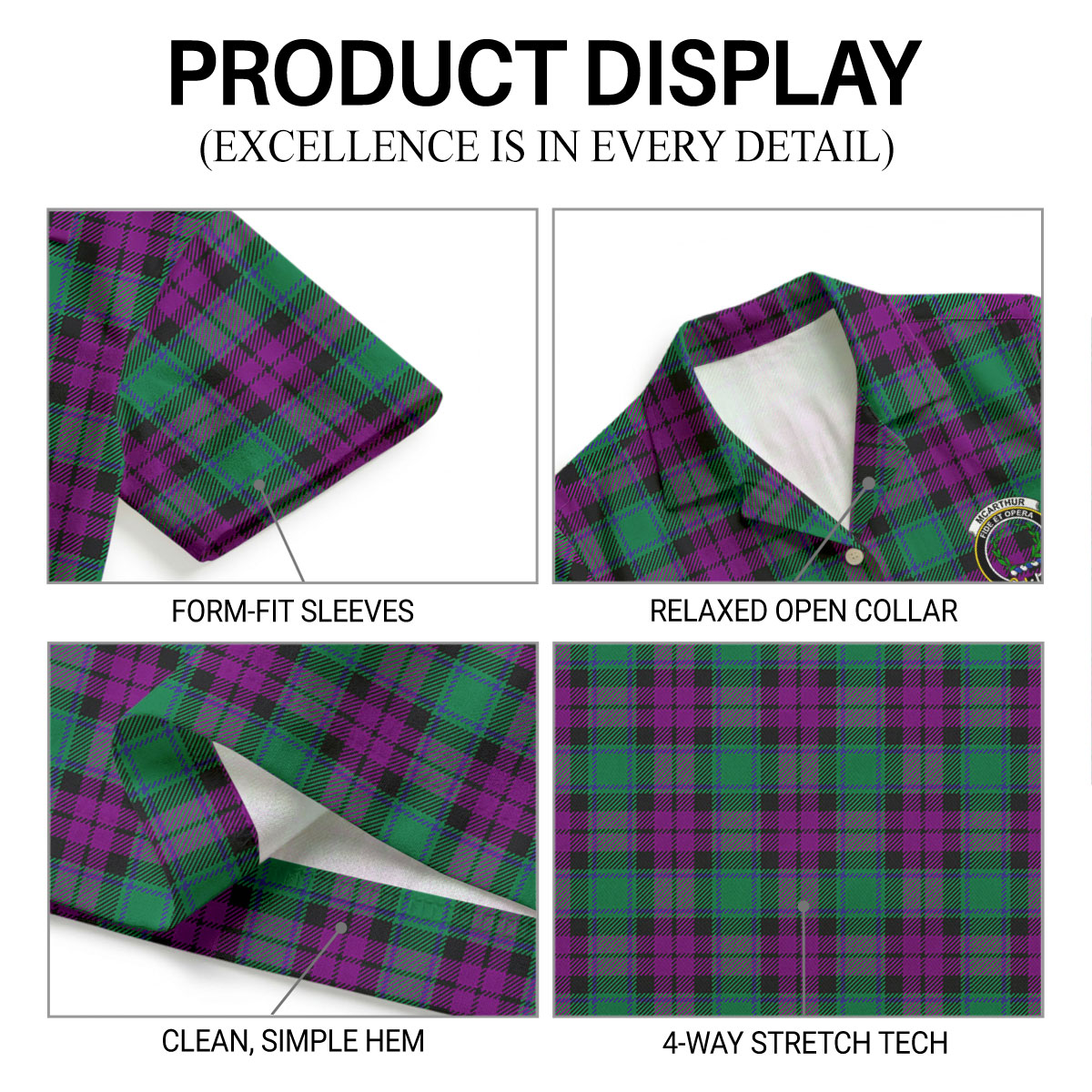 McArthur - Milton Tartan Crest Hawaiian Shirt