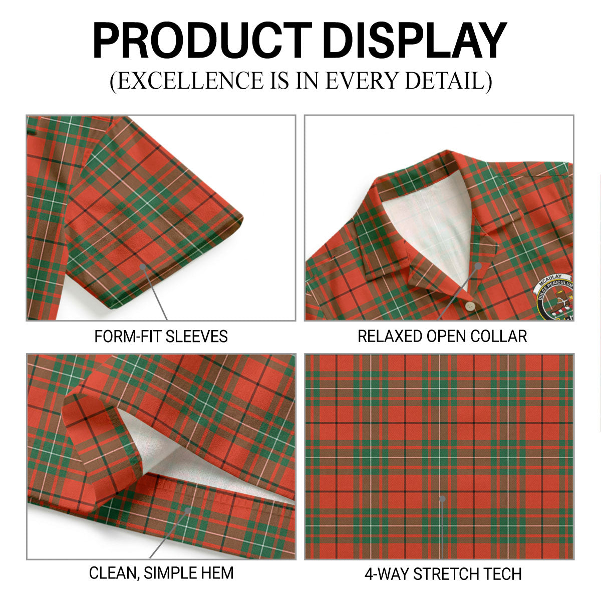 McAulay Ancient Tartan Crest Hawaiian Shirt