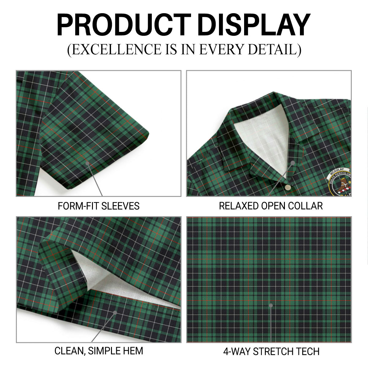 McAulay Hunting Ancient Tartan Crest Hawaiian Shirt