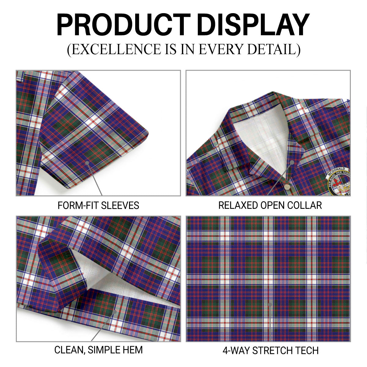 McDonald Dress Modern Tartan Crest Hawaiian Shirt