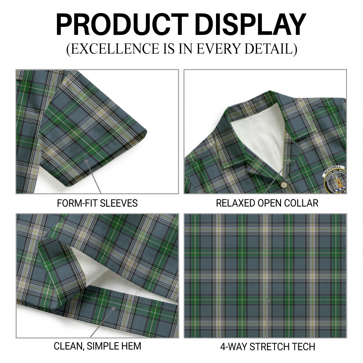 McDowell (MacDowell) Tartan Crest Hawaiian Shirt