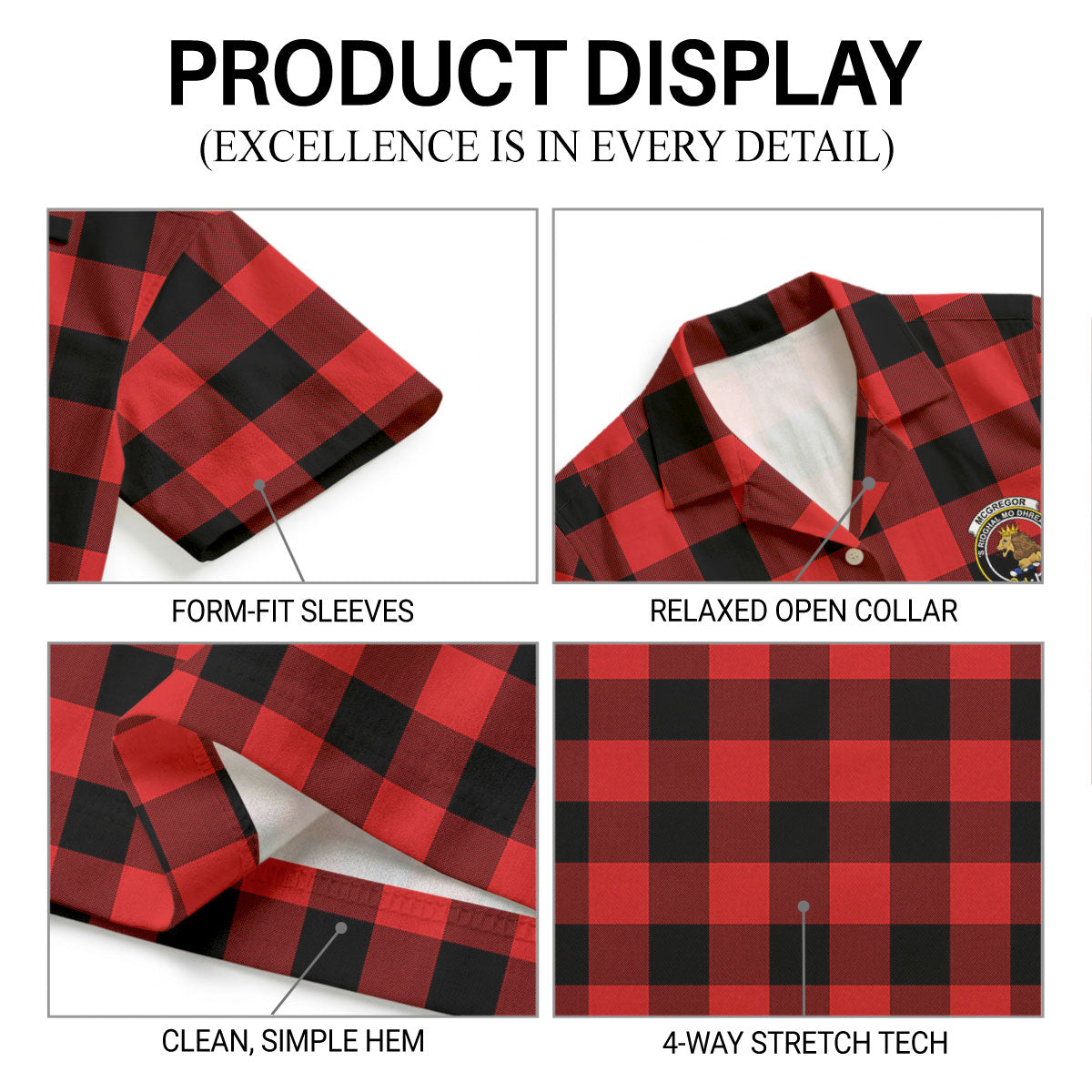 McGregor Rob Roy Modern Tartan Crest Hawaiian Shirt