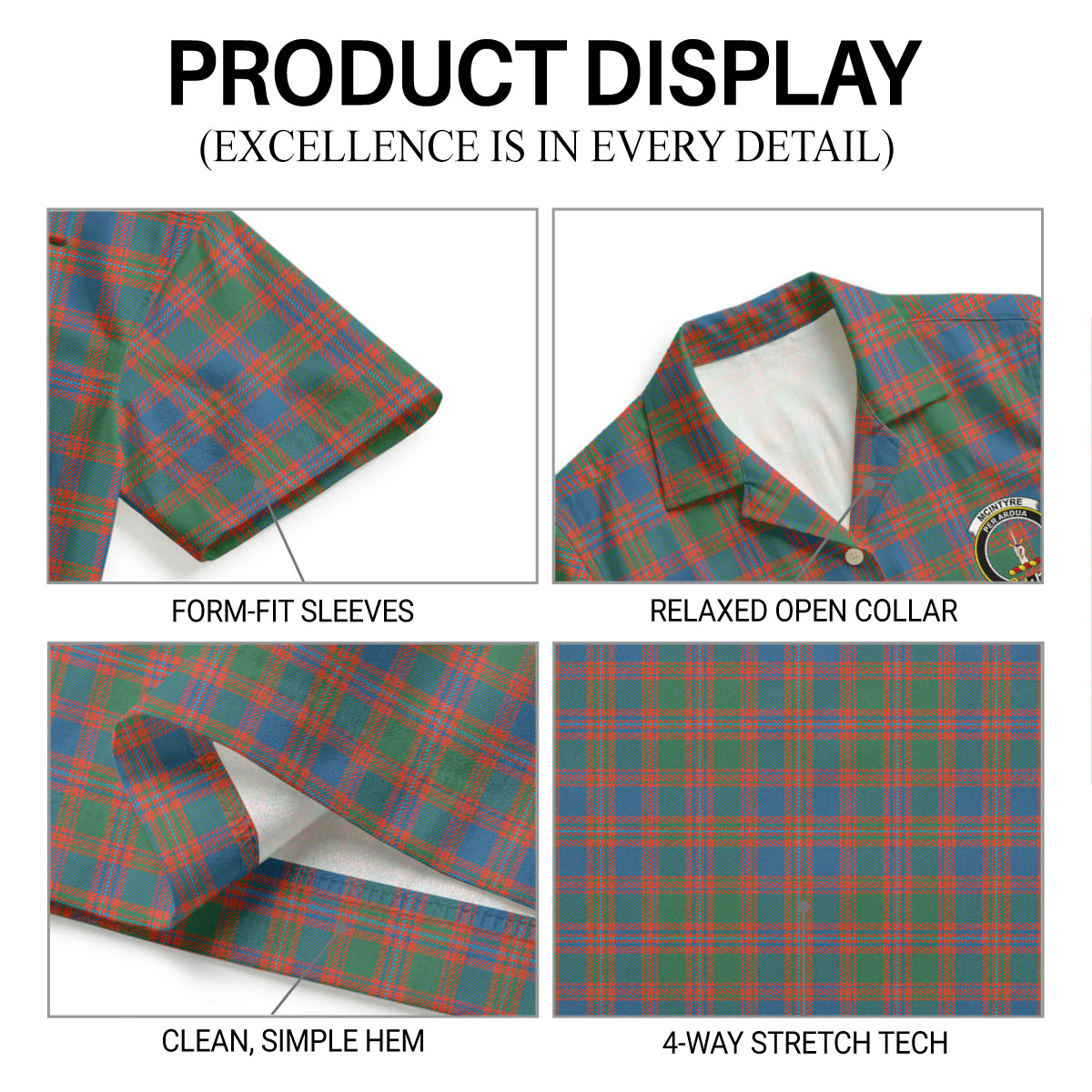 McIntyre Ancient Tartan Crest Hawaiian Shirt