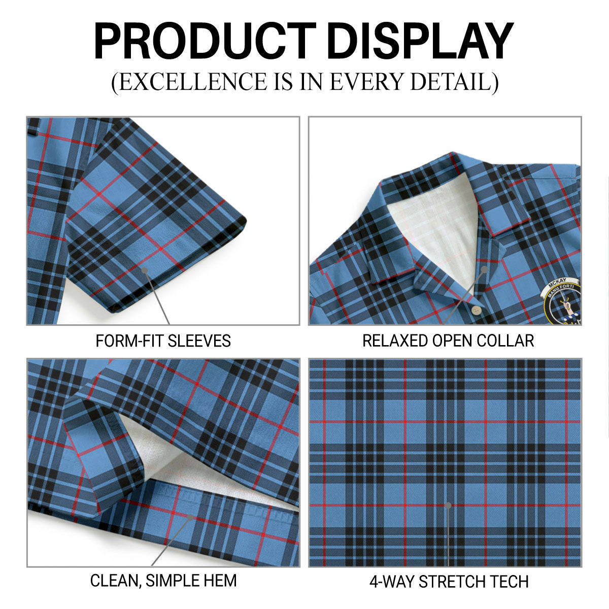 McKay Blue Tartan Crest Hawaiian Shirt