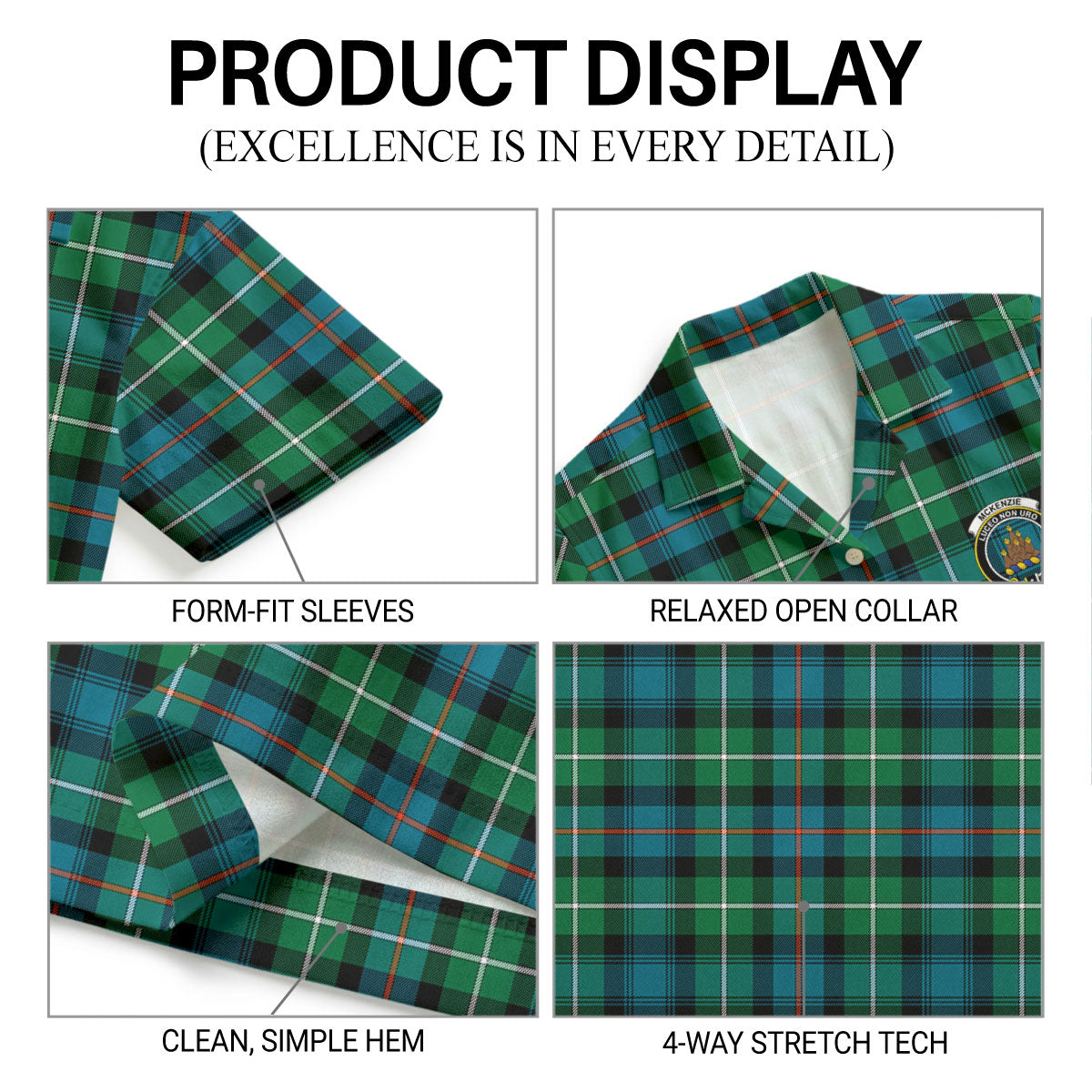 McKenzie Ancient Tartan Crest Hawaiian Shirt