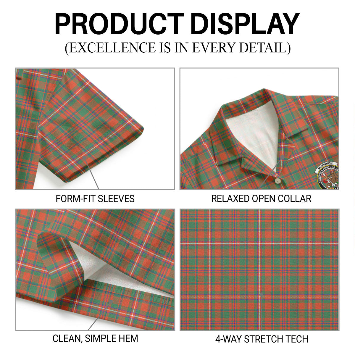McKinnon Ancient Tartan Crest Hawaiian Shirt
