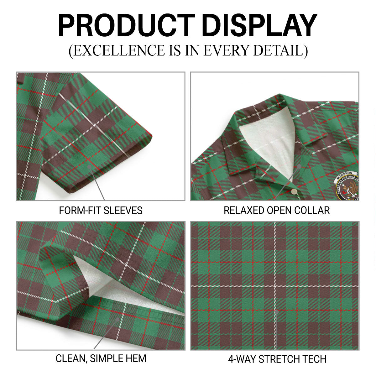 McKinnon Hunting Ancient Tartan Crest Hawaiian Shirt