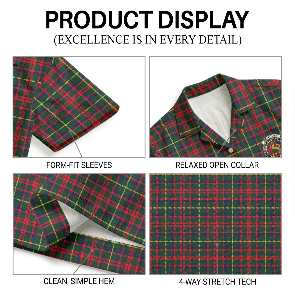 McKintosh Hunting Modern Tartan Crest Hawaiian Shirt