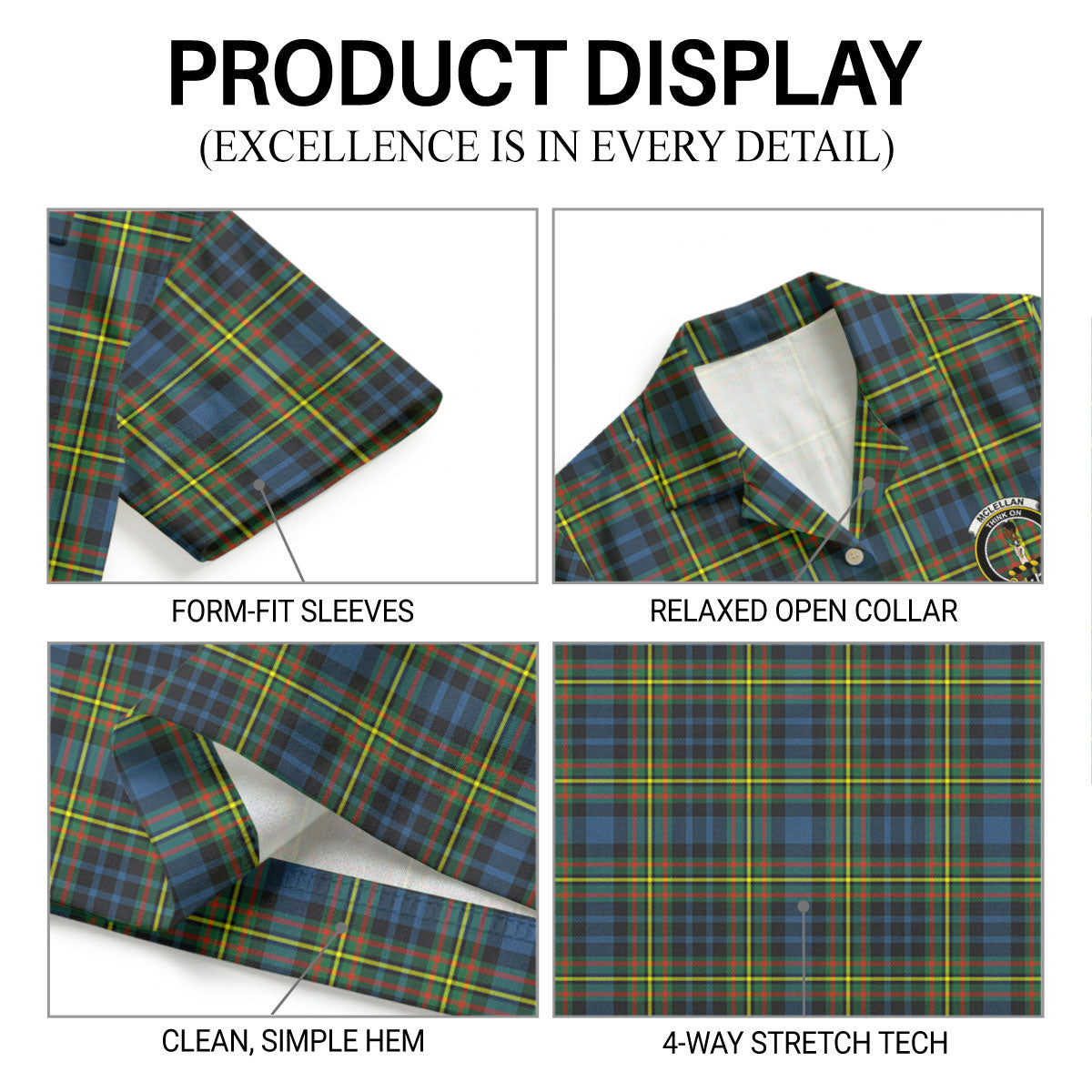 McLellan Ancient Tartan Crest Hawaiian Shirt