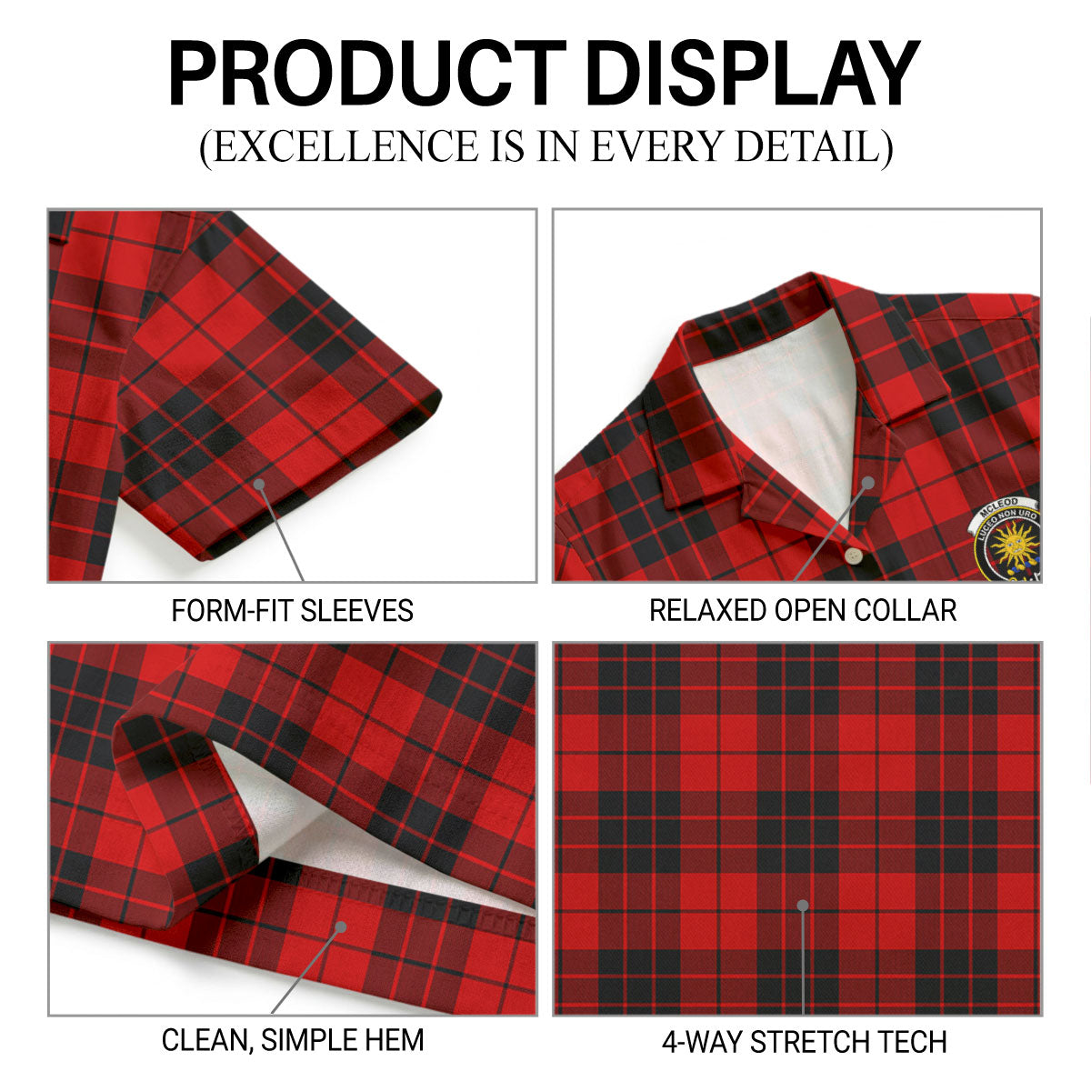 McLeod of Raasay Tartan Crest Hawaiian Shirt