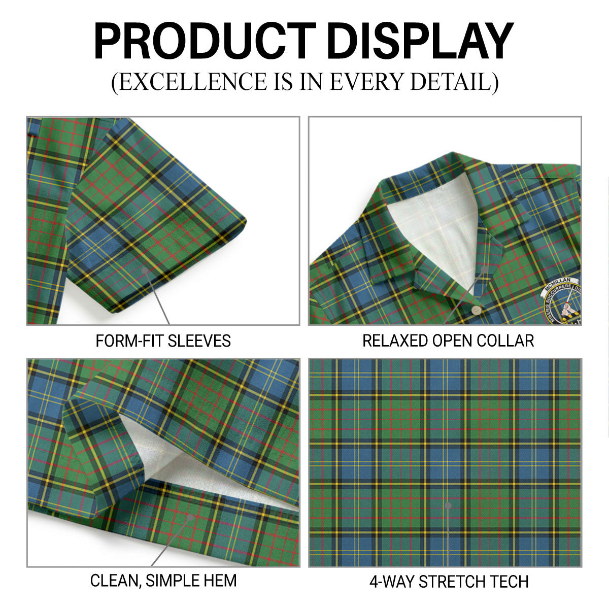 McMillan Hunting Ancient Tartan Crest Hawaiian Shirt