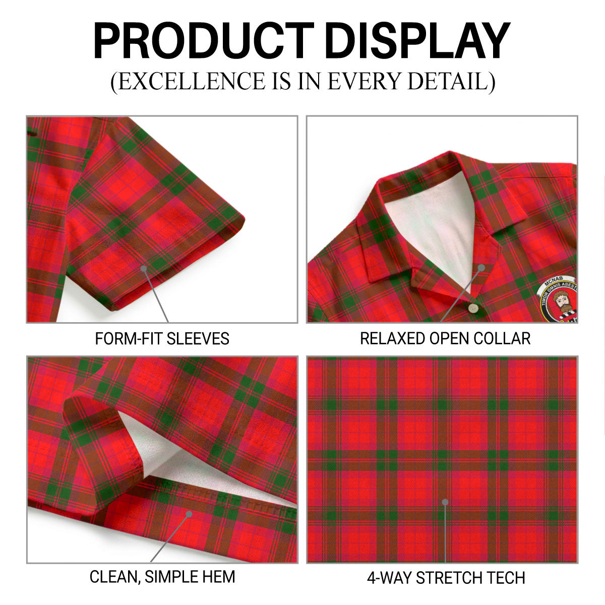 McNab Modern Tartan Crest Hawaiian Shirt