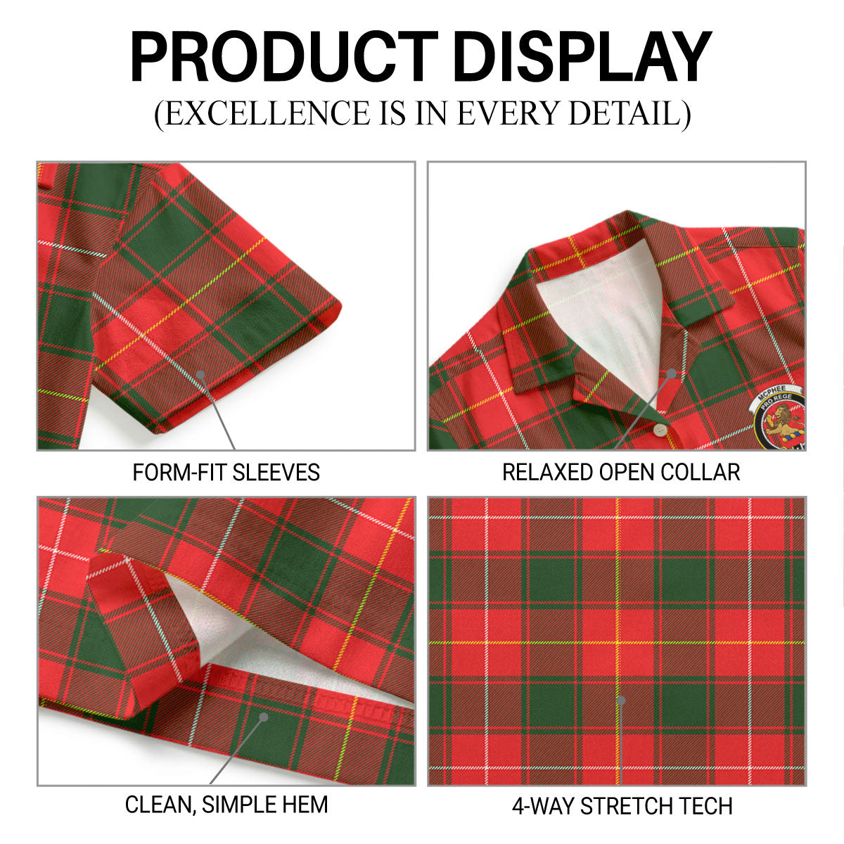 McPhee Tartan Crest Hawaiian Shirt