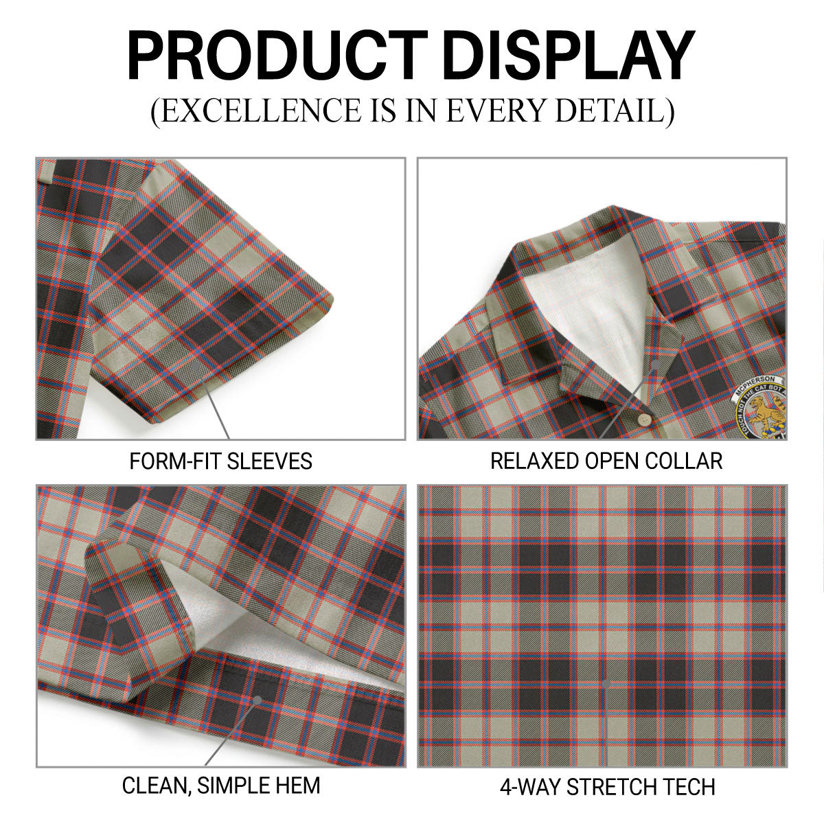 McPherson Hunting Ancient Tartan Crest Hawaiian Shirt