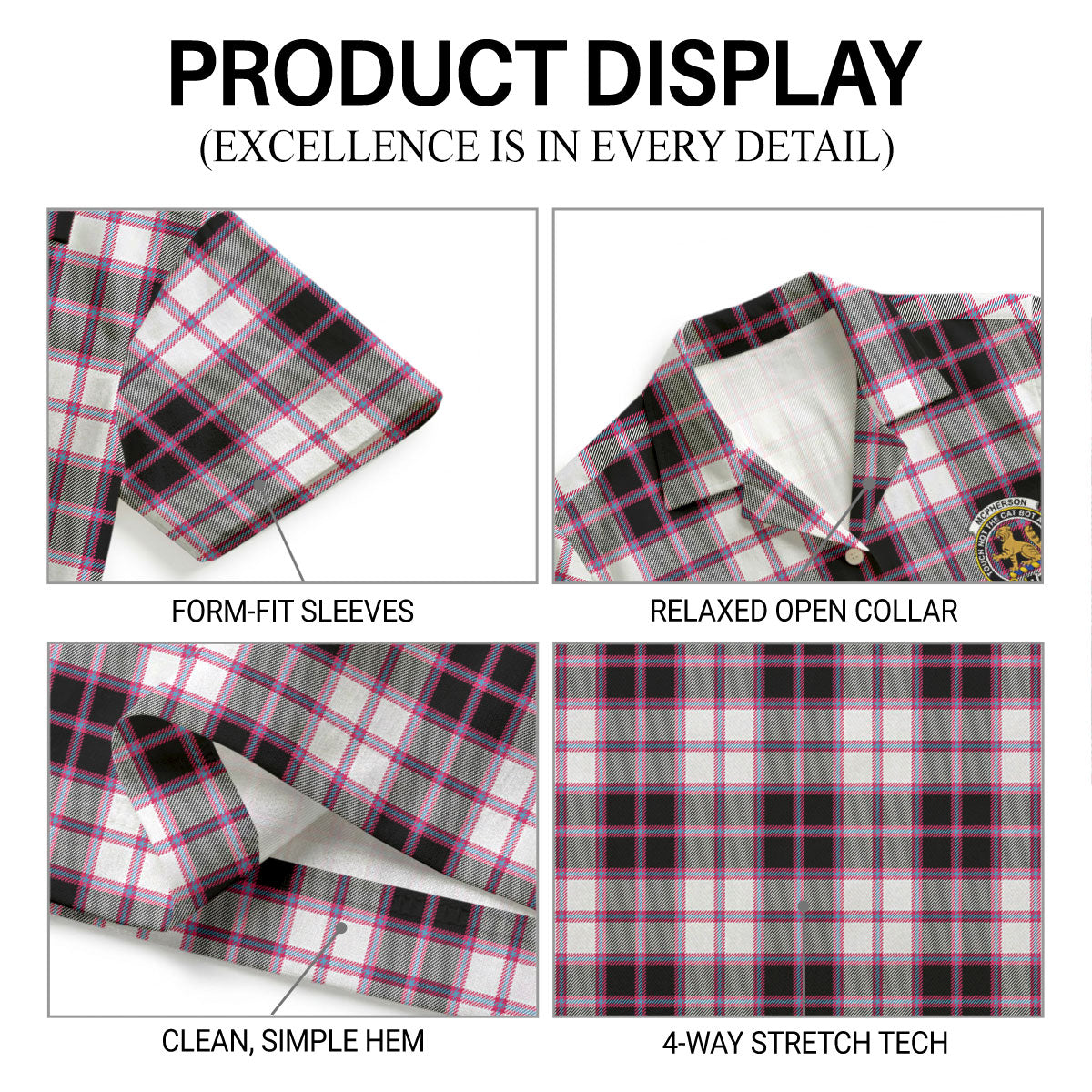 McPherson Hunting Modern Tartan Crest Hawaiian Shirt