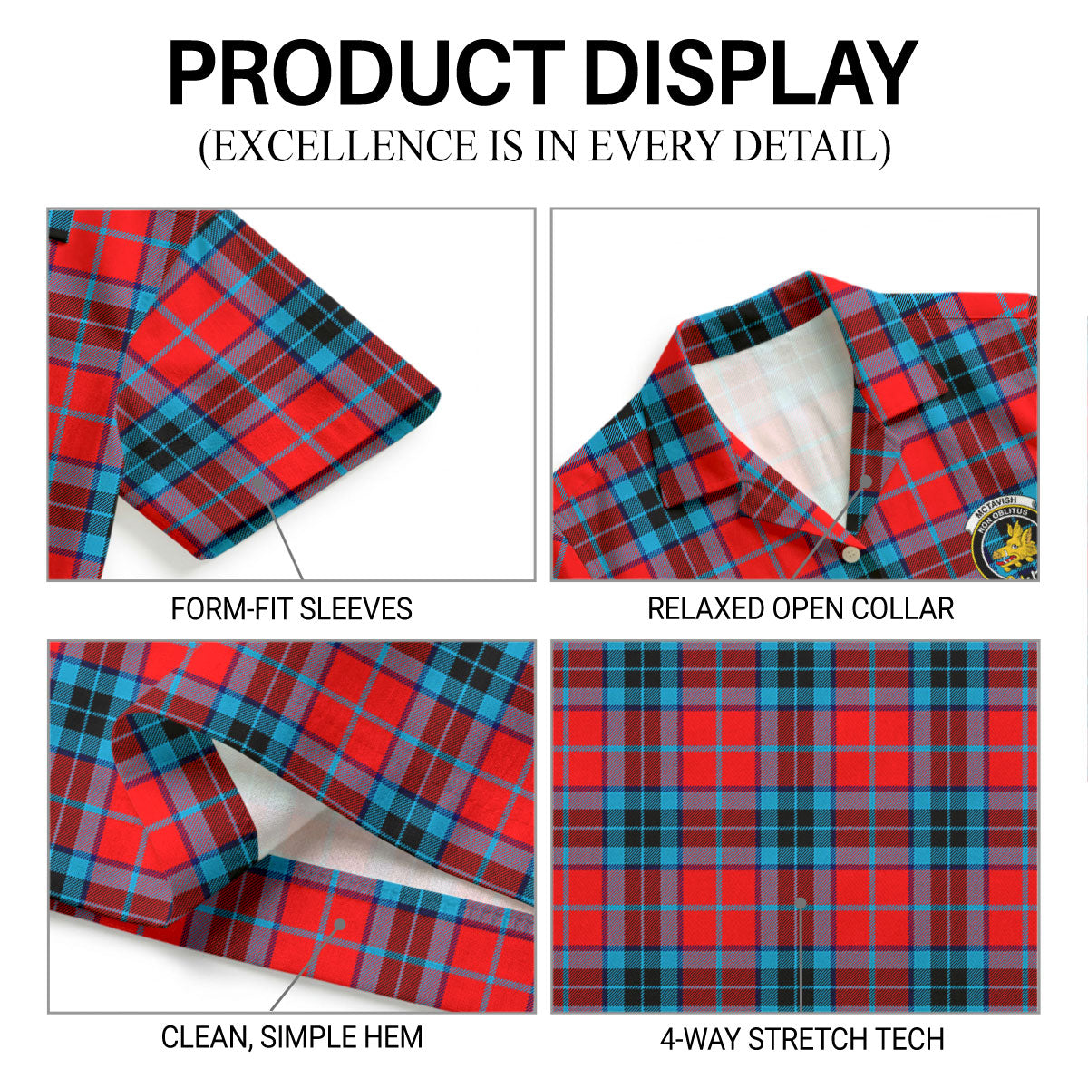 McTavish Modern Tartan Crest Hawaiian Shirt