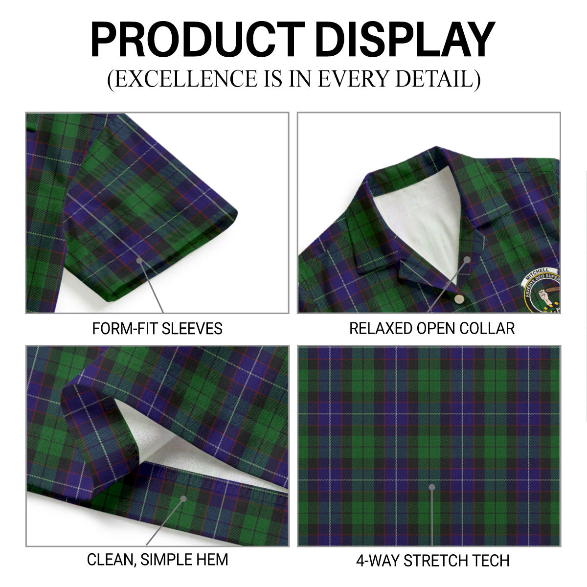 Mitchell Tartan Crest Hawaiian Shirt