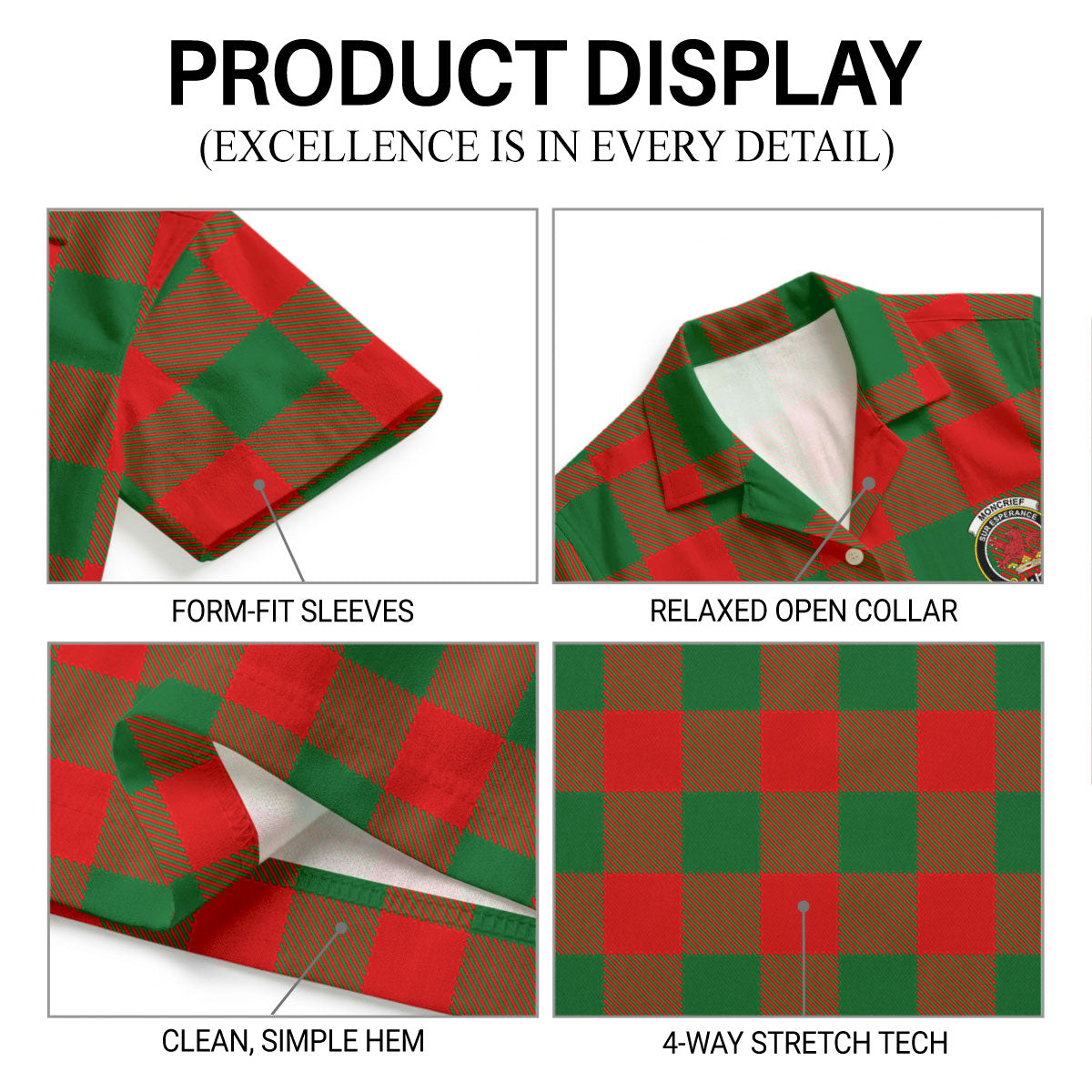 Moncrief Tartan Crest Hawaiian Shirt
