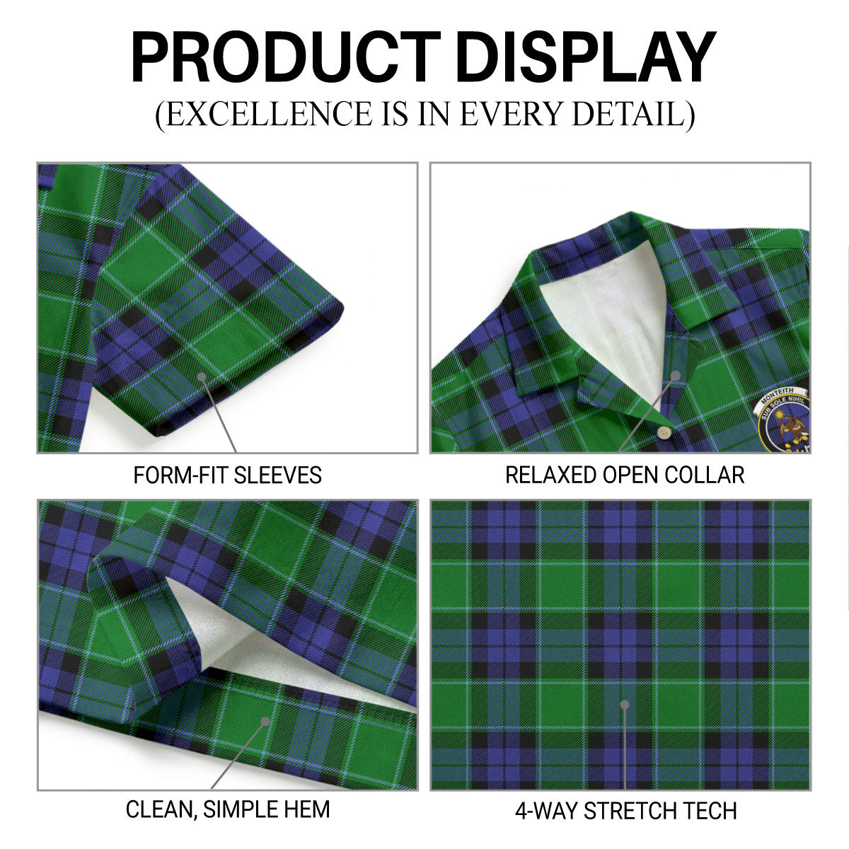 Monteith Tartan Crest Hawaiian Shirt