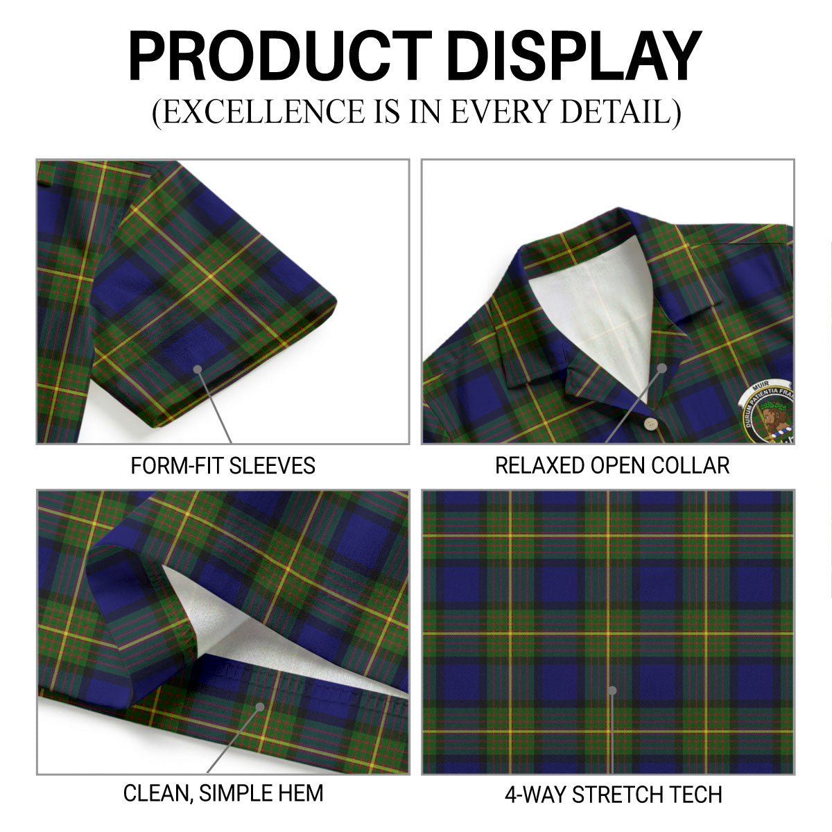 Muir Tartan Crest Hawaiian Shirt
