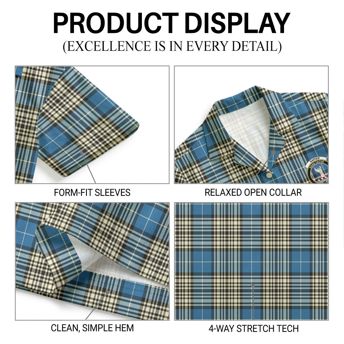 Napier Ancient Tartan Crest Hawaiian Shirt