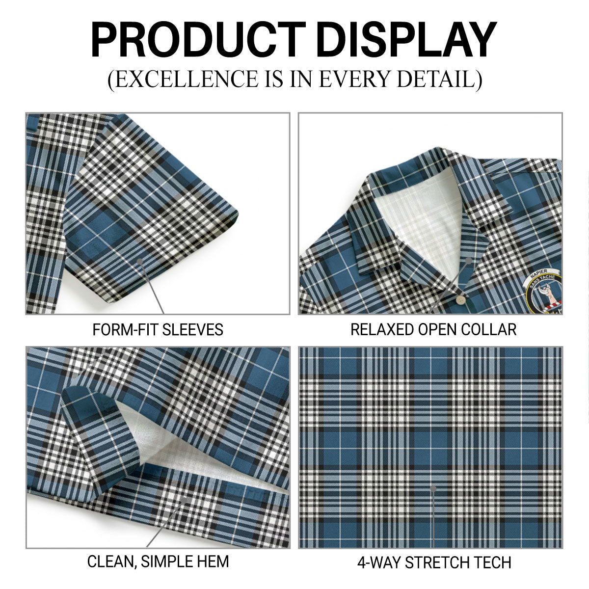 Napier Modern Tartan Crest Hawaiian Shirt