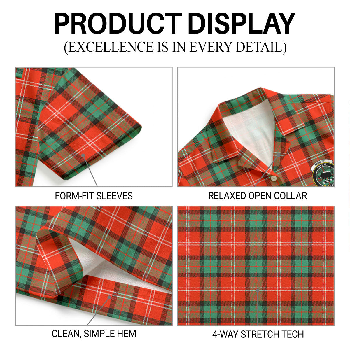 Nesbitt Ancient Tartan Crest Hawaiian Shirt