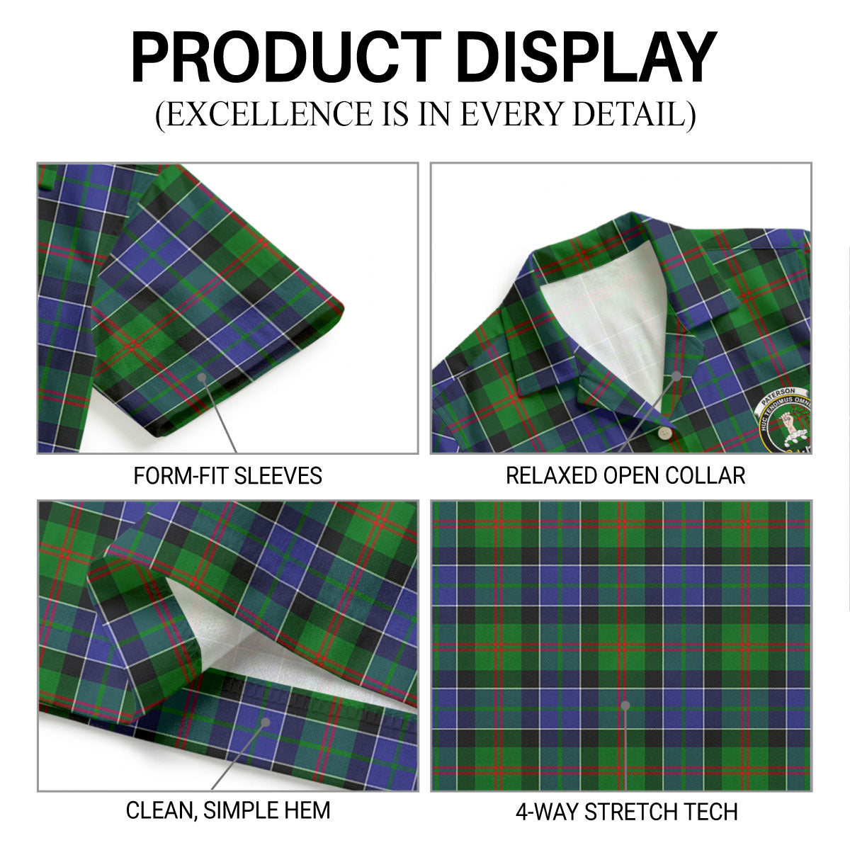 Paterson Tartan Crest Hawaiian Shirt