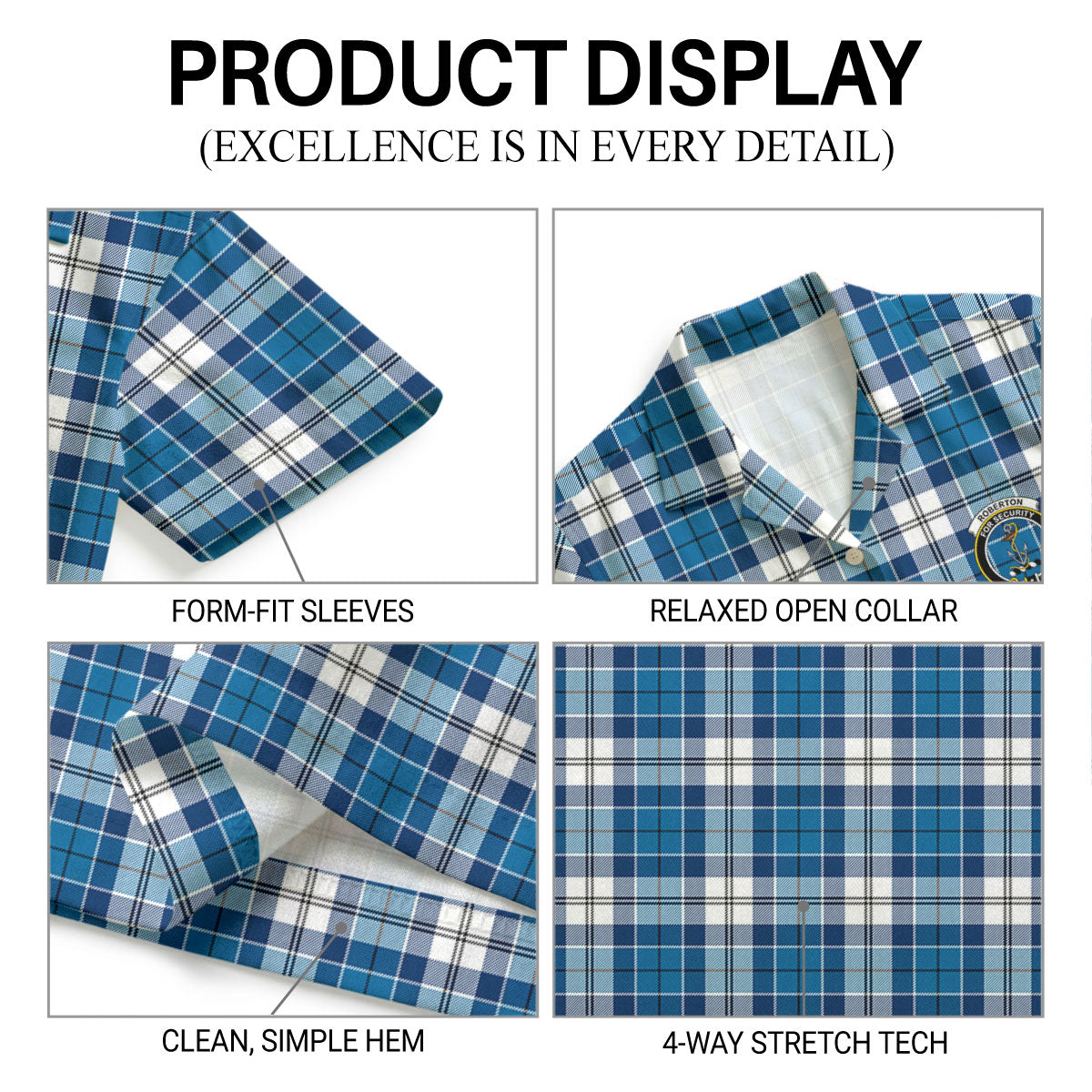 Roberton Tartan Crest Hawaiian Shirt