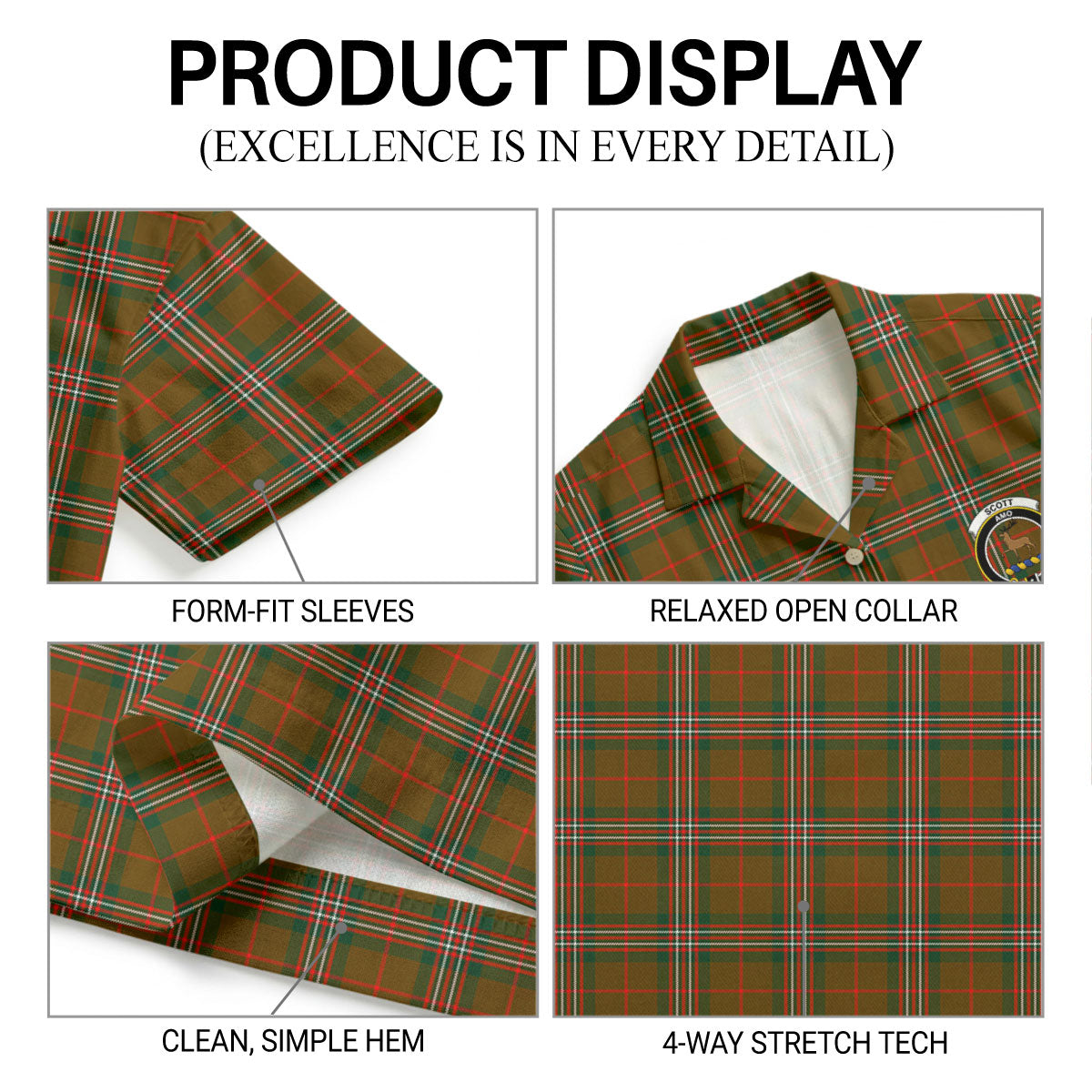 Scott Brown Modern Tartan Crest Hawaiian Shirt