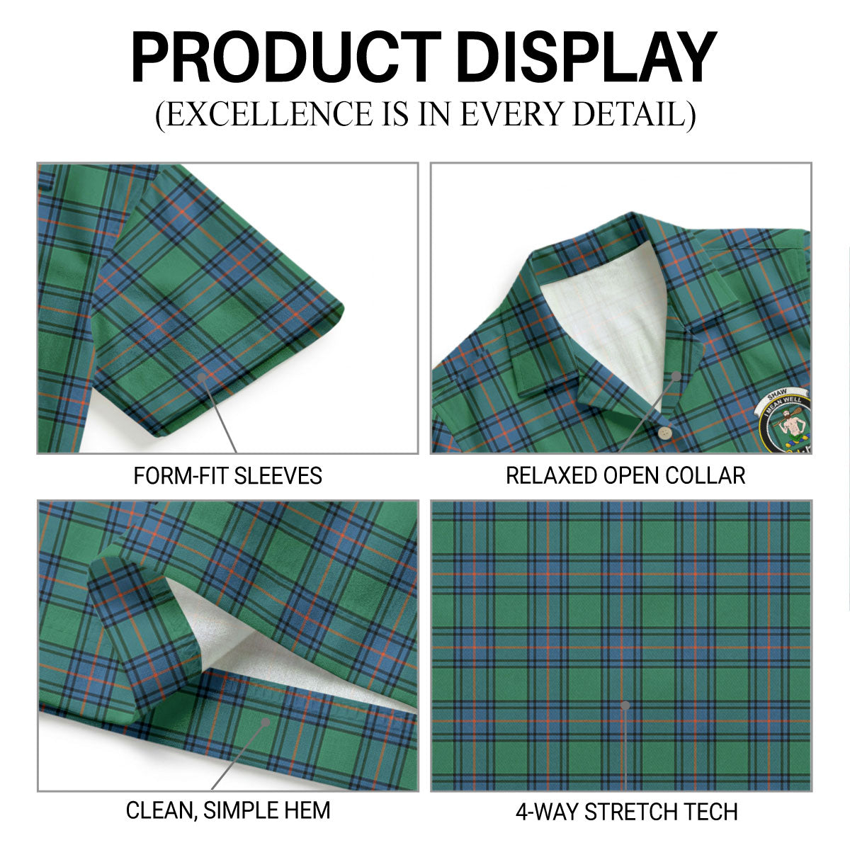 Shaw (of Sauchie) Ancient Tartan Crest Hawaiian Shirt