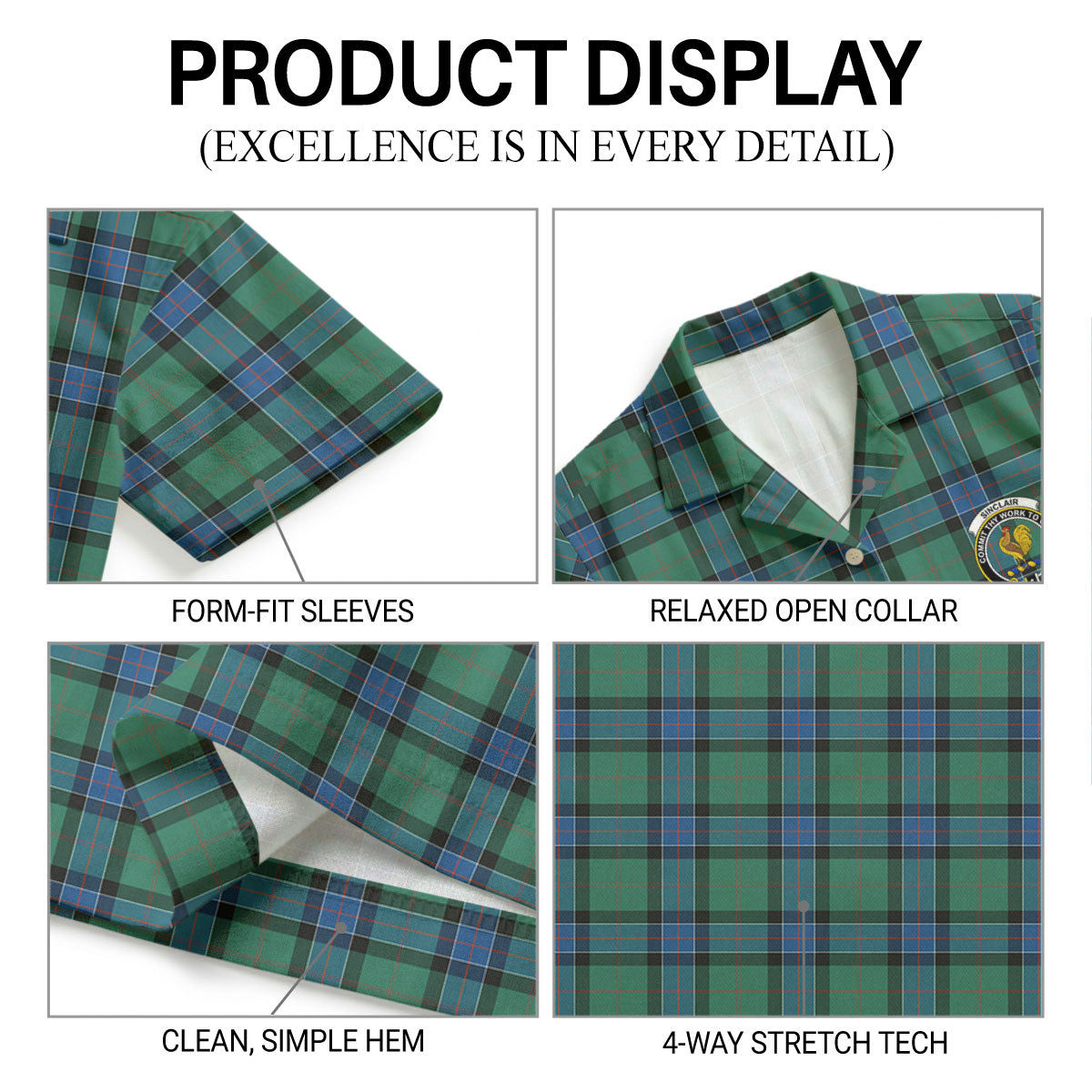 Sinclair Hunting Ancient Tartan Crest Hawaiian Shirt