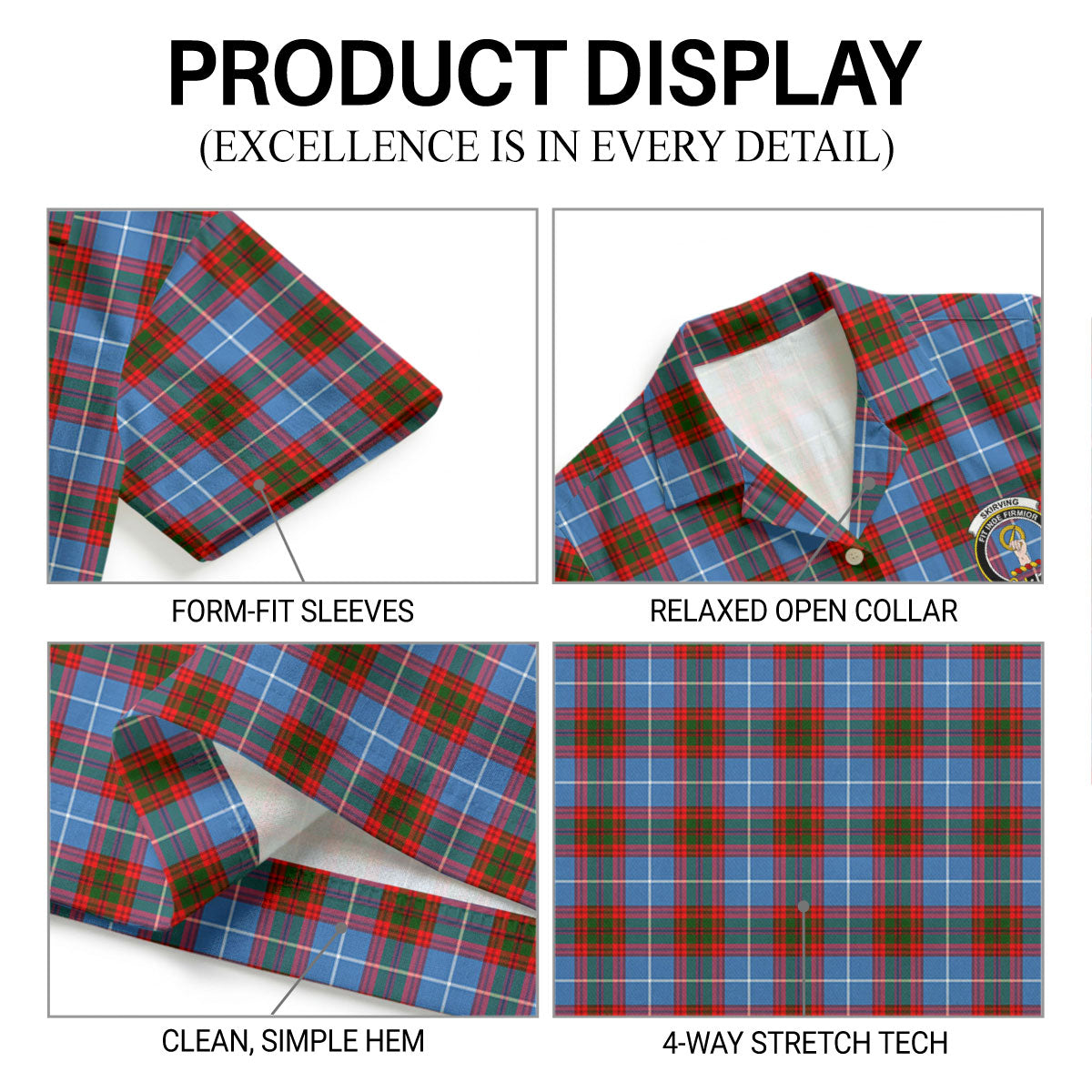 Skirving Tartan Crest Hawaiian Shirt