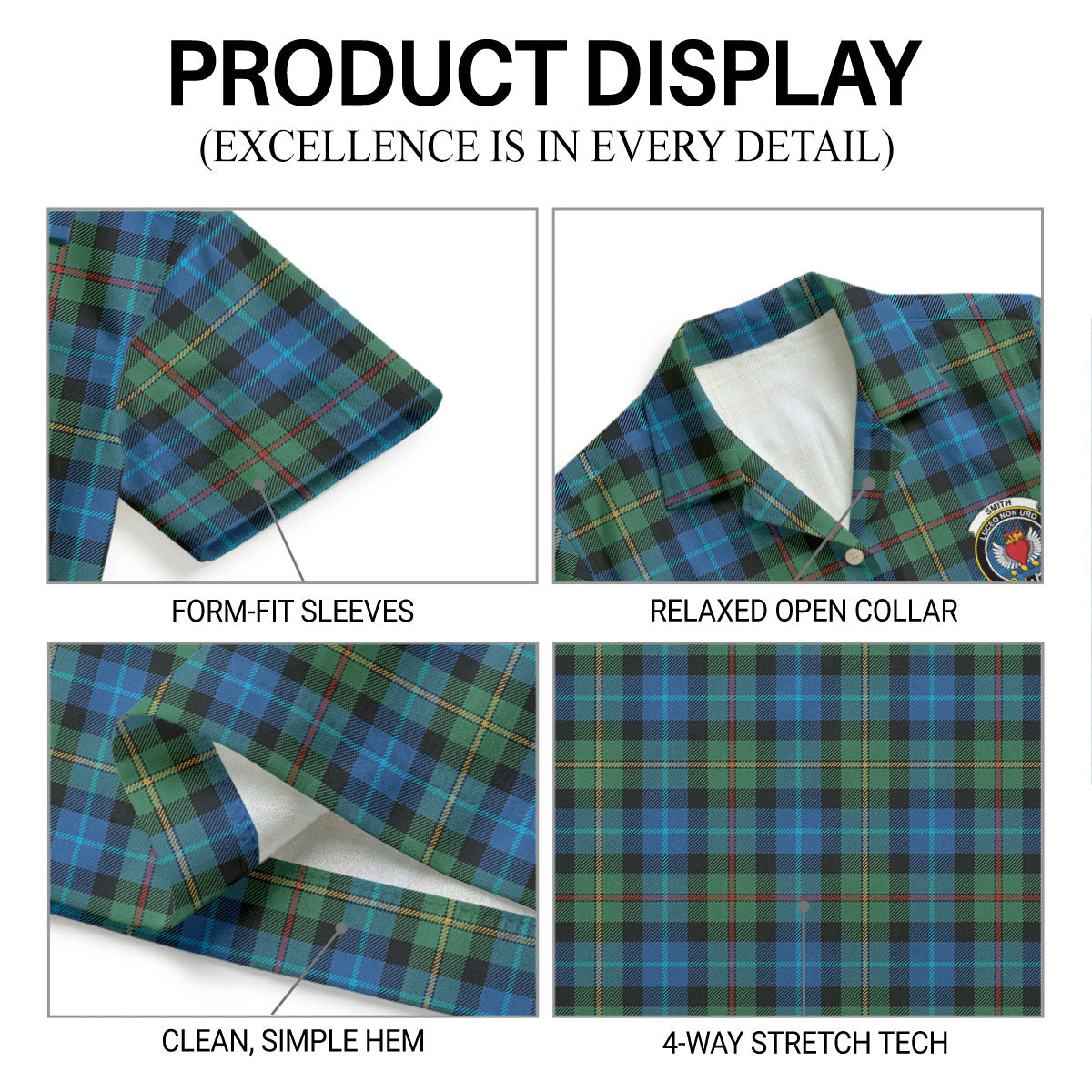 Smith Ancient Tartan Crest Hawaiian Shirt