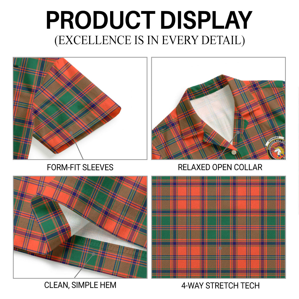 Stewart of Appin Ancient Tartan Crest Hawaiian Shirt