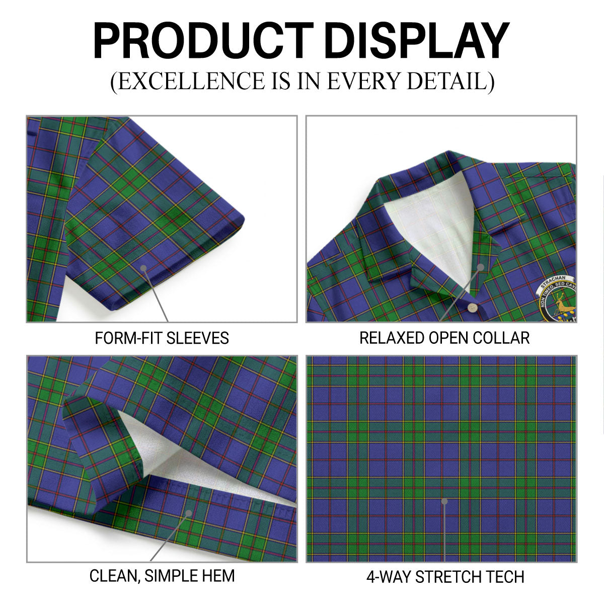 Strachan Tartan Crest Hawaiian Shirt