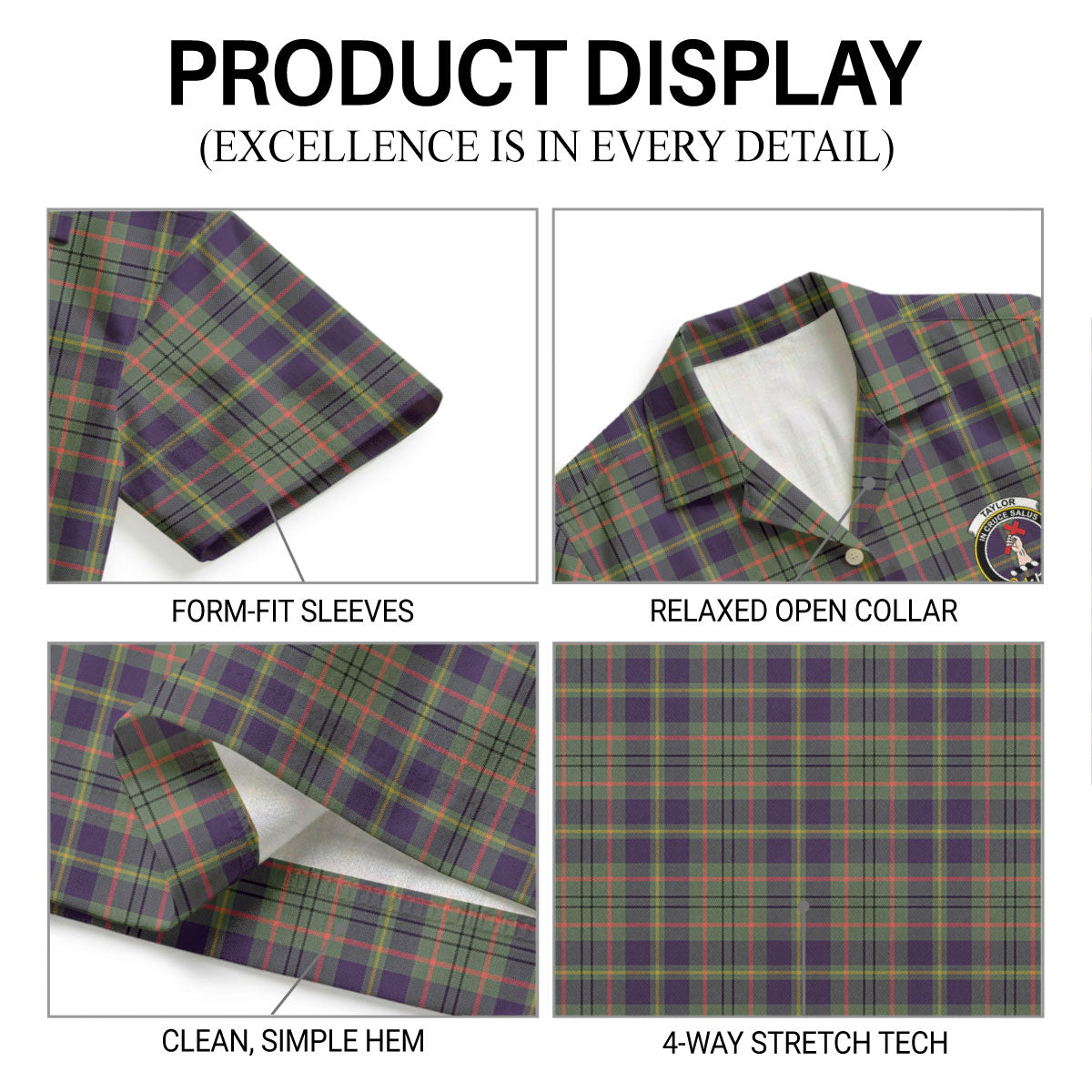 Taylor Weathered Tartan Crest Hawaiian Shirt