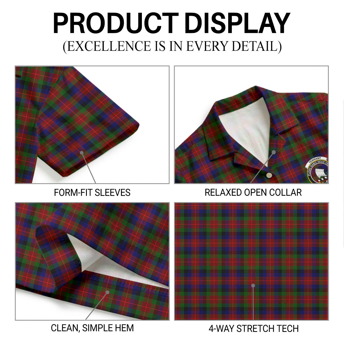 Tennant Tartan Crest Hawaiian Shirt