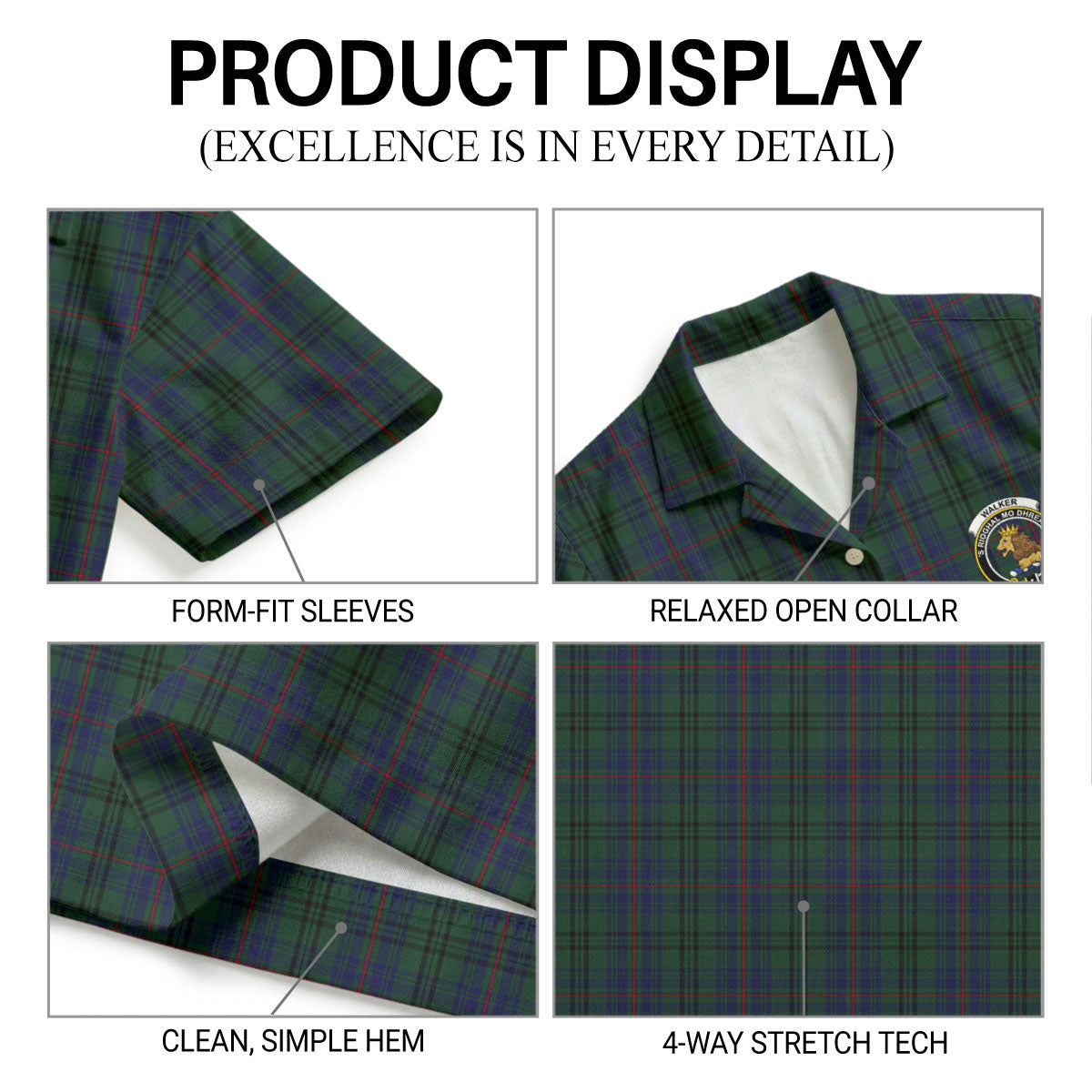 Walker Hunting Tartan Crest Hawaiian Shirt