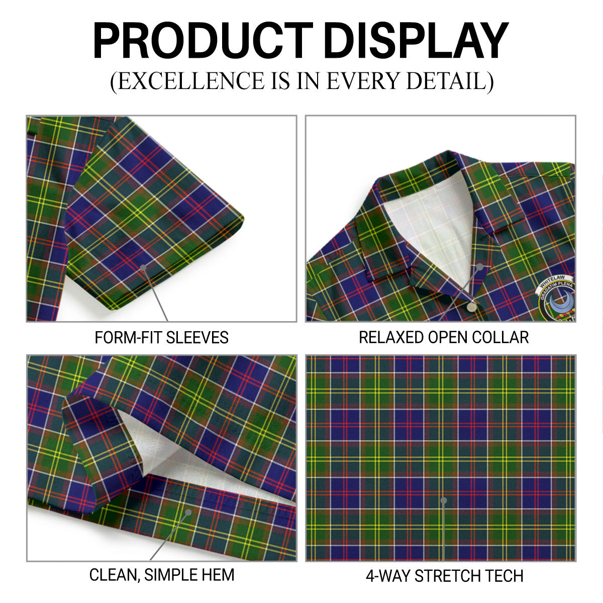 Whitelaw Tartan Crest Hawaiian Shirt