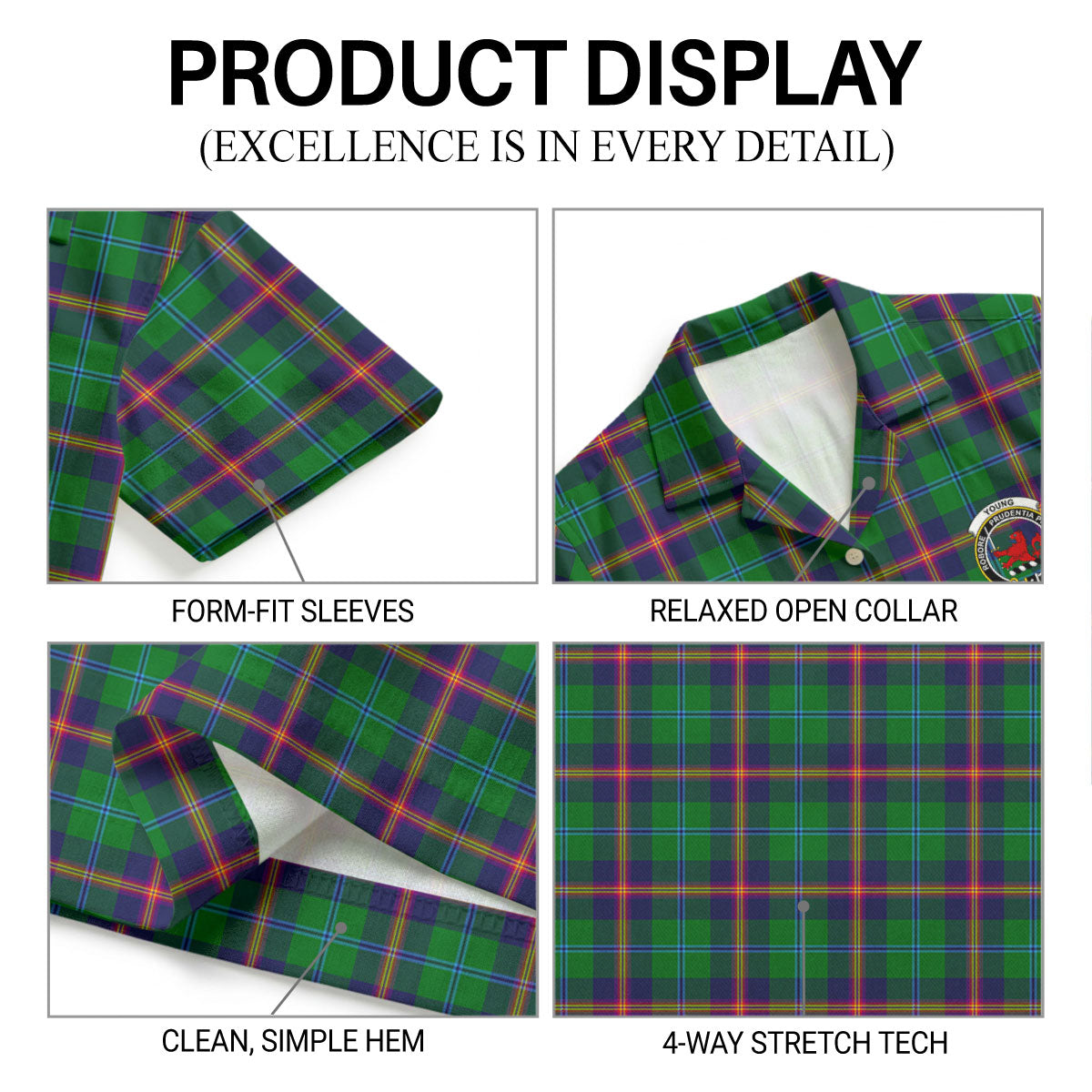 Young Modern Tartan Crest Hawaiian Shirt