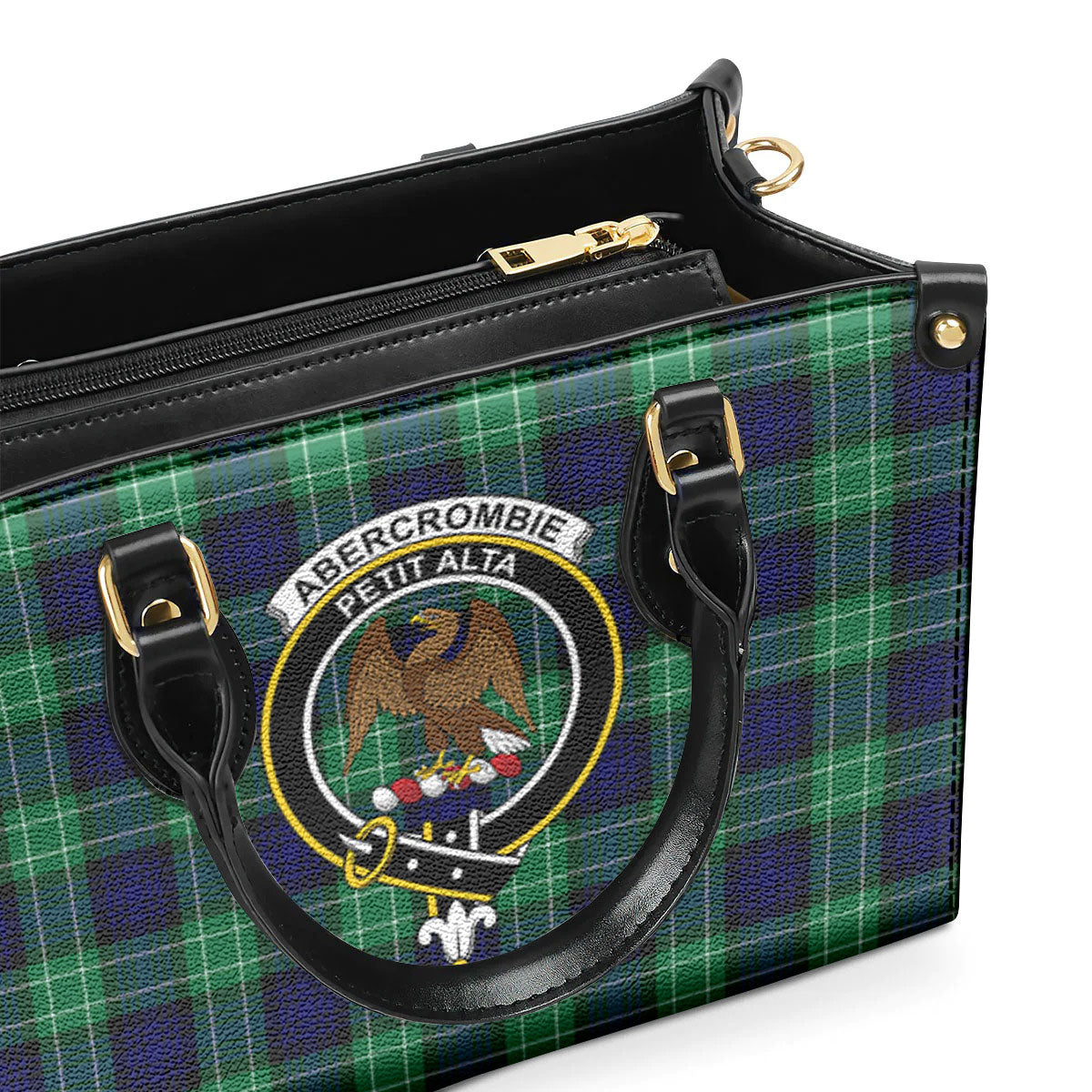 Abercrombie Tartan Crest Leather Handbag