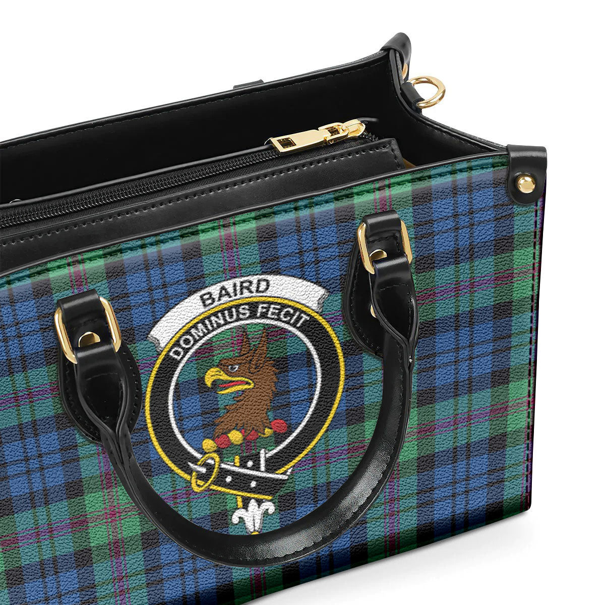 Baird Ancient Tartan Crest Leather Handbag