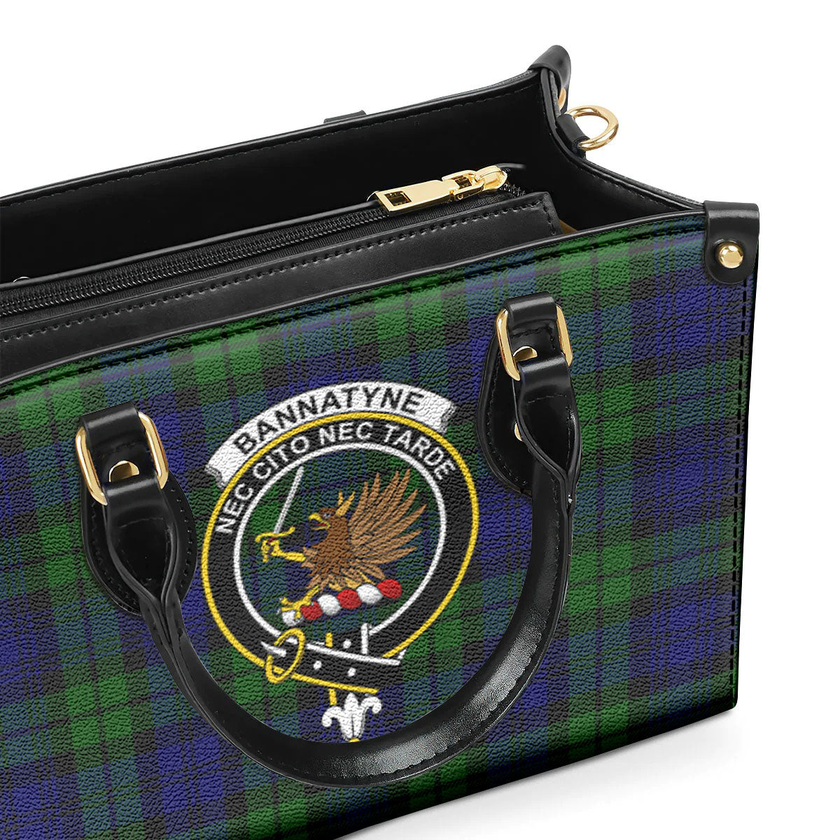 Bannatyne Tartan Crest Leather Handbag