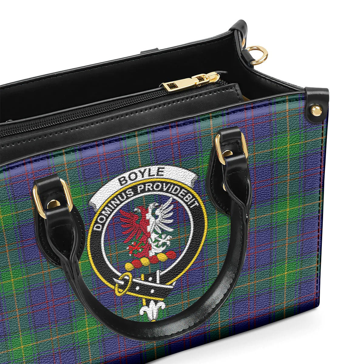 Boyle Tartan Crest Leather Handbag