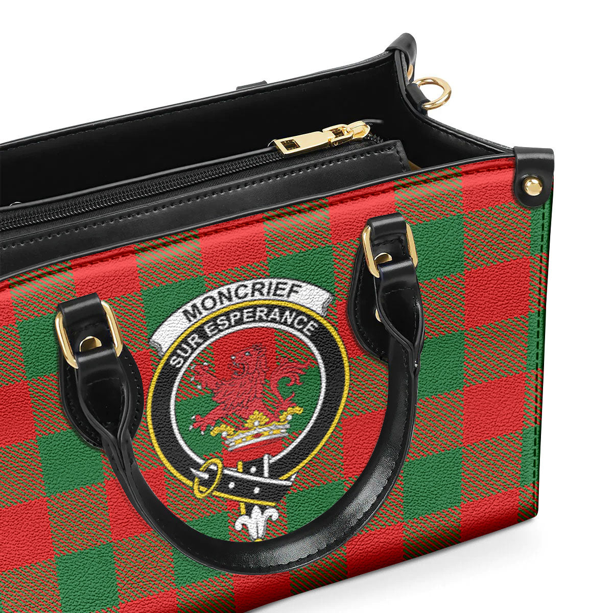 Moncrief Tartan Crest Leather Handbag